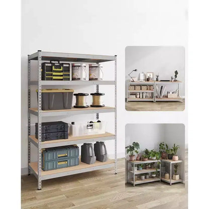 SONGMICS 5-Tier Storage Shelves, Garage Storage, Boltless Assembly, Adjustable Shelving Unit, Load 1929 lb, for Shed Warehouse Basement Kitchen