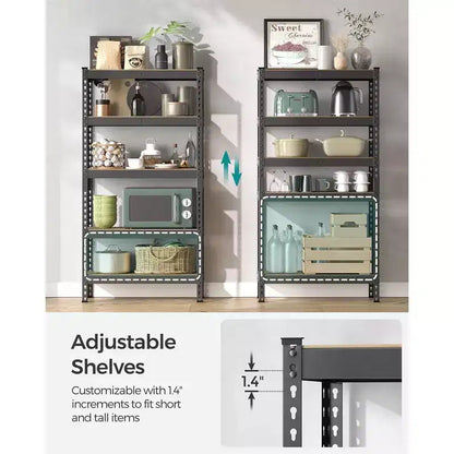 SONGMICS 5-Tier Storage Shelves, Garage Storage, Boltless Assembly, Adjustable Shelving Unit, Load 1929 lb, for Shed Warehouse Basement Kitchen