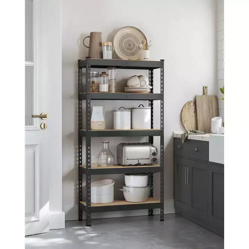 SONGMICS 5-Tier Storage Shelves, Garage Storage, Boltless Assembly, Adjustable Shelving Unit, Load 1929 lb, for Shed Warehouse Basement Kitchen