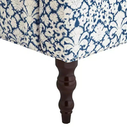 55 Downing Street Nottingham Blue and White Fabric Arm Chair