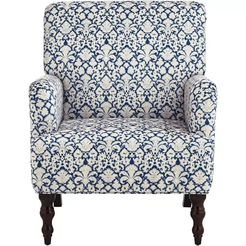55 Downing Street Nottingham Blue and White Fabric Arm Chair