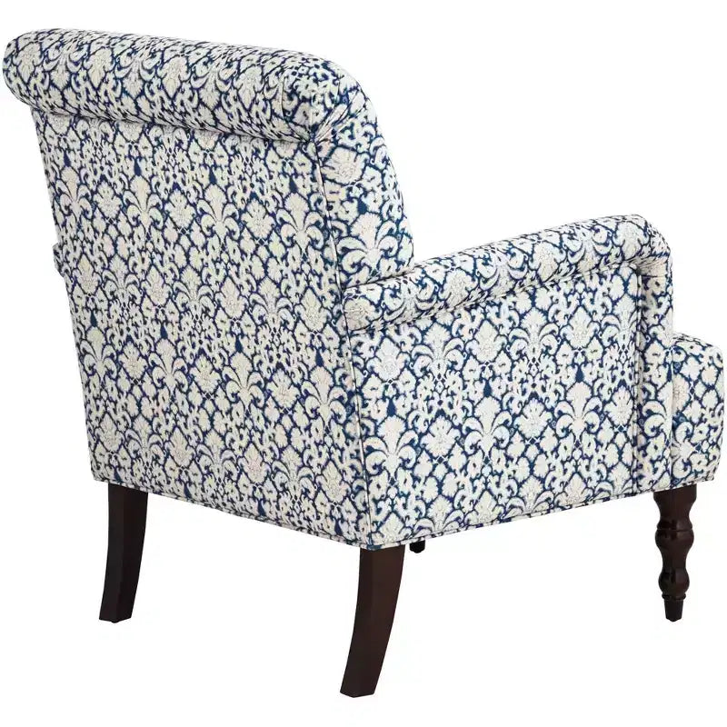 55 Downing Street Nottingham Blue and White Fabric Arm Chair