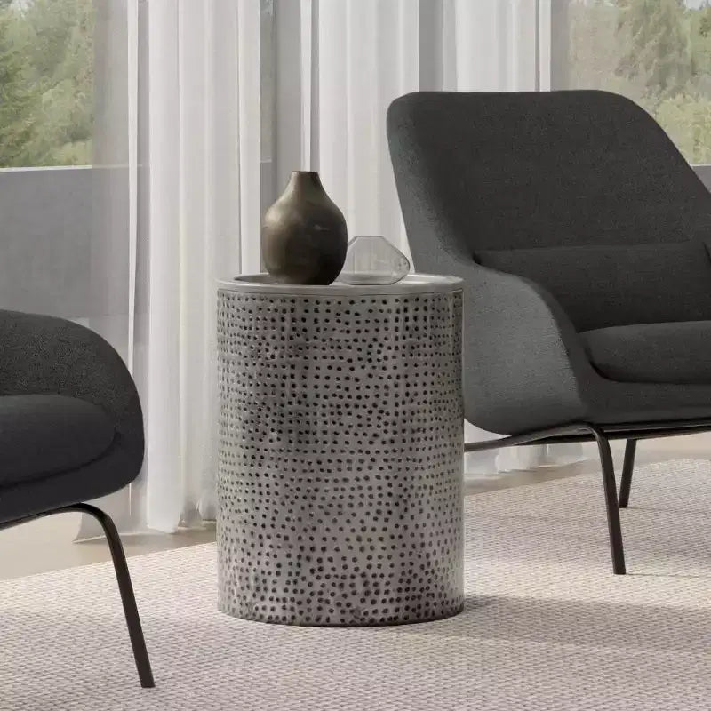 Ledger Metal Side Table Antique - WyndenHall