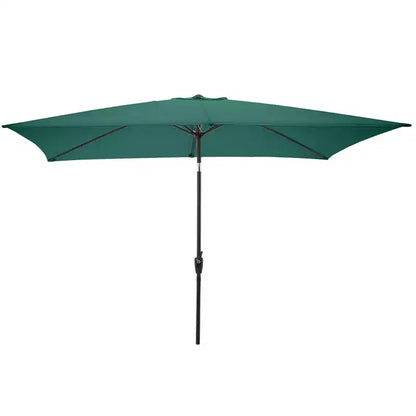Set da pranzo da esterno 6 pz Alaterre Furniture, tavolo Weston con ombrellone rettangolare da 3 m