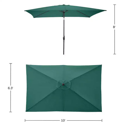 Set da pranzo da esterno 6 pz Alaterre Furniture, tavolo Weston con ombrellone rettangolare da 3 m