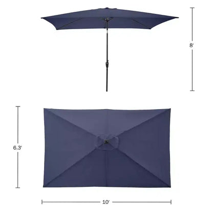Set da pranzo da esterno 6 pz Alaterre Furniture, tavolo Weston con ombrellone rettangolare da 3 m