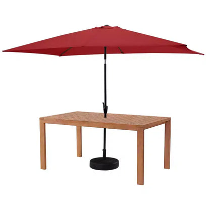 Set da pranzo da esterno 6 pz Alaterre Furniture, tavolo Weston con ombrellone rettangolare da 3 m