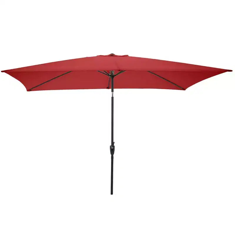 Set da pranzo da esterno 6 pz Alaterre Furniture, tavolo Weston con ombrellone rettangolare da 3 m