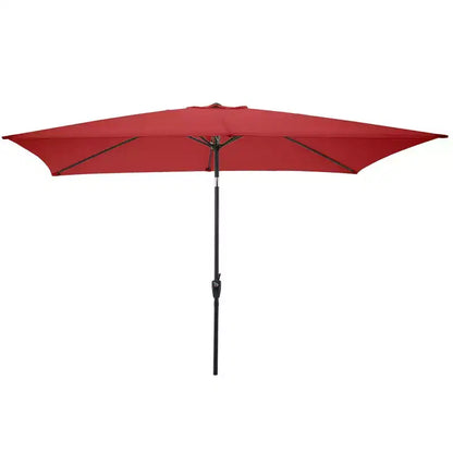 Set da pranzo da esterno 6 pz Alaterre Furniture, tavolo Weston con ombrellone rettangolare da 3 m