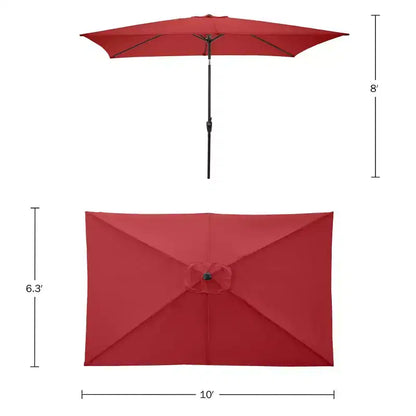 Set da pranzo da esterno 6 pz Alaterre Furniture, tavolo Weston con ombrellone rettangolare da 3 m