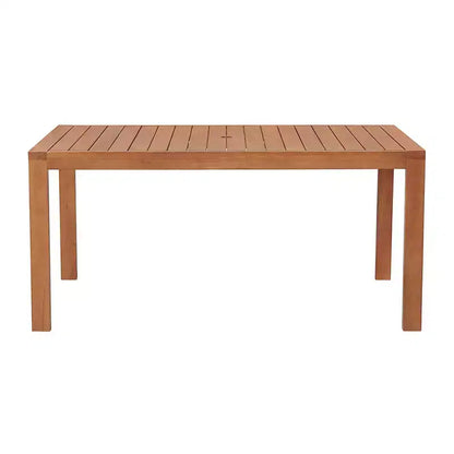 Set da pranzo da esterno 6 pz Alaterre Furniture, tavolo Weston con ombrellone rettangolare da 3 m