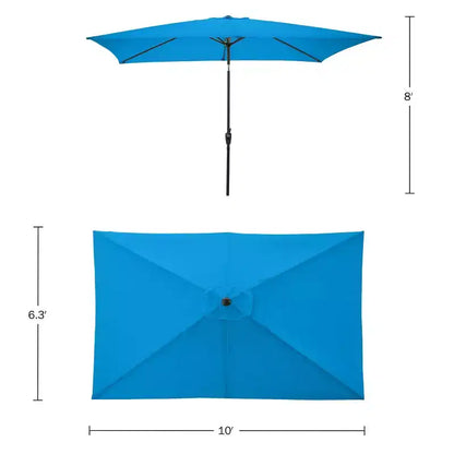 Set da pranzo da esterno 6 pz Alaterre Furniture, tavolo Weston con ombrellone rettangolare da 3 m