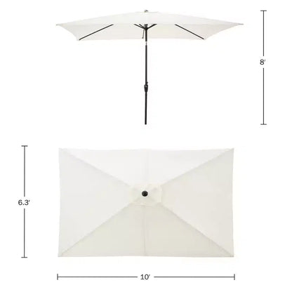 Set da pranzo da esterno 6 pz Alaterre Furniture, tavolo Weston con ombrellone rettangolare da 3 m