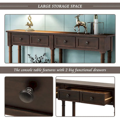 2-drawer Console Table - 11.10 x 58.00 x 34.00