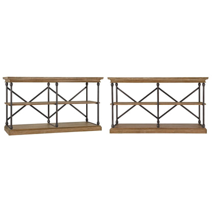 Dubrovnik Cornice Iron and Wood Entryway Console Table