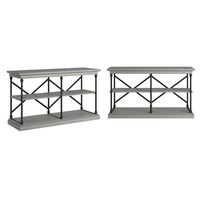 Dubrovnik Cornice Iron and Wood Entryway Console Table