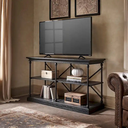 Dubrovnik Cornice Iron and Wood Entryway Console Table