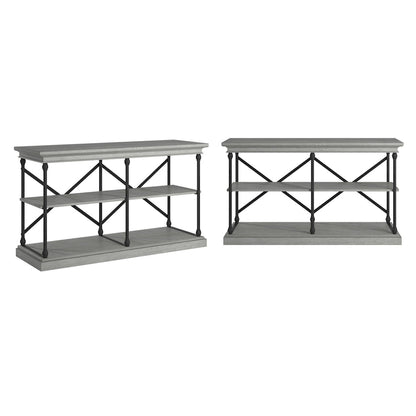 Dubrovnik Cornice Iron and Wood Entryway Console Table