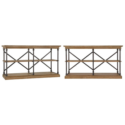 Dubrovnik Cornice Iron and Wood Entryway Console Table
