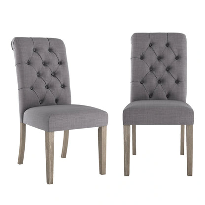 Krakova Tufted Rolled Back Parsons Chairs (Set of 2)