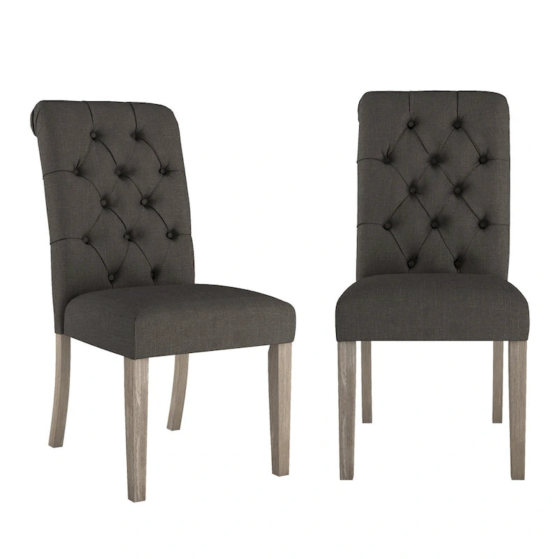 Krakova Tufted Rolled Back Parsons Chairs (Set of 2)