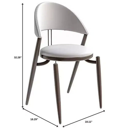 LeisureMod Venice Modern Leather Dining Chair, Open Back Upholstered Accent Side Chair, Metal Legs, Perfect for Mid-Century Dining Room, No Assembly