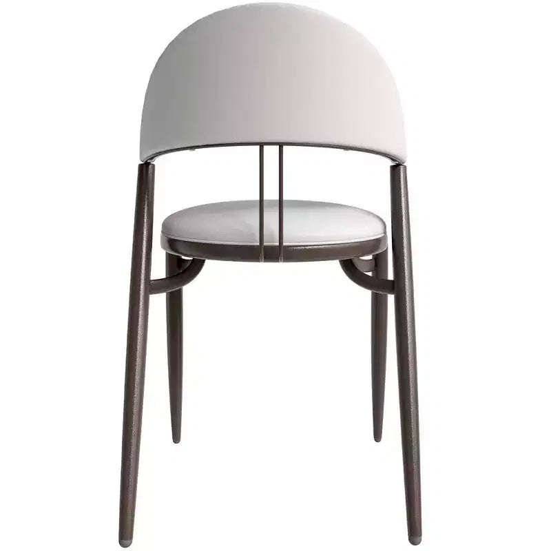 LeisureMod Venice Modern Leather Dining Chair, Open Back Upholstered Accent Side Chair, Metal Legs, Perfect for Mid-Century Dining Room, No Assembly