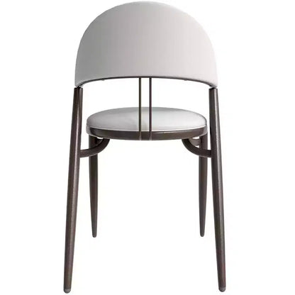 LeisureMod Venice Modern Leather Dining Chair, Open Back Upholstered Accent Side Chair, Metal Legs, Perfect for Mid-Century Dining Room, No Assembly