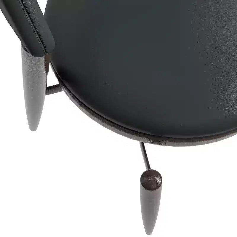 LeisureMod Venice Modern Leather Dining Chair, Open Back Upholstered Accent Side Chair, Metal Legs, Perfect for Mid-Century Dining Room, No Assembly
