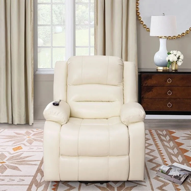 Deluxe Adjustable Power Lift Recliner Chair for Elderly Faux Leather Electric Recliner Split-Back Chair