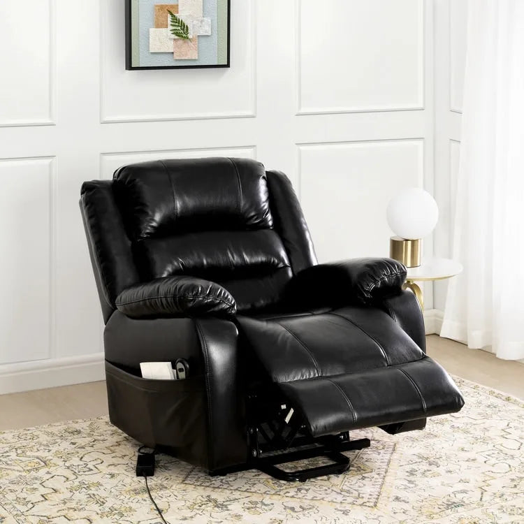 Deluxe Adjustable Power Lift Recliner Chair for Elderly Faux Leather Electric Recliner Split-Back Chair