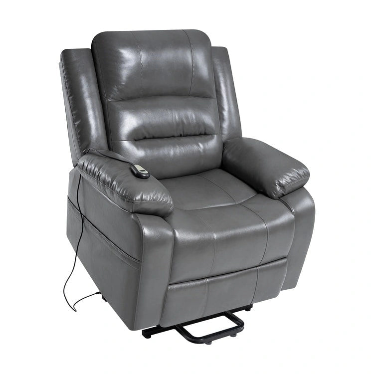 Deluxe Adjustable Power Lift Recliner Chair for Elderly Faux Leather Electric Recliner Split-Back Chair
