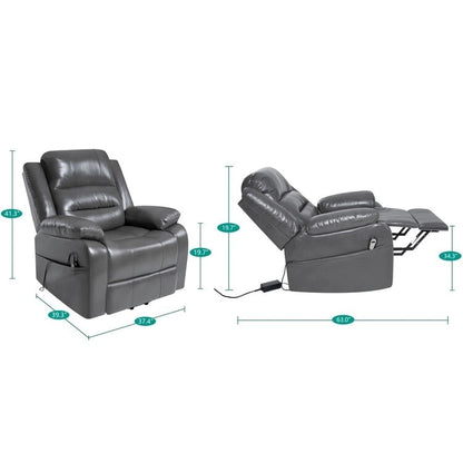 Deluxe Adjustable Power Lift Recliner Chair for Elderly Faux Leather Electric Recliner Split-Back Chair