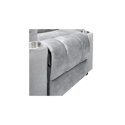 Deluxe Kids Recliner Chair with Footrest Headrest and 2 Cup Holders Microfiber Kids Recliner for Age 3+ Years