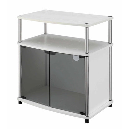Convenience Concepts Designs2Go 26 inch TV Stand with Black Glass Storage Cabinet and Shelf