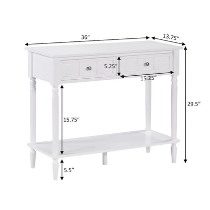 Convenience Concepts French Country 2 Drawer Hall Table with Shelf
