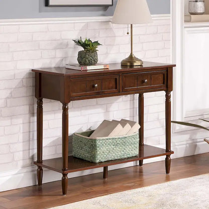 Convenience Concepts French Country 2 Drawer Hall Table with Shelf