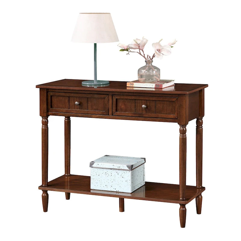 Convenience Concepts French Country 2 Drawer Hall Table with Shelf