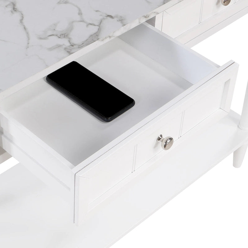 Convenience Concepts French Country 2 Drawer Hall Table with Shelf