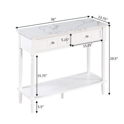 Convenience Concepts French Country 2 Drawer Hall Table with Shelf