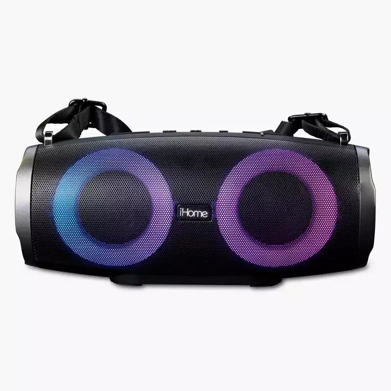 iHome Bluetooth Speaker Boombox with FM Radio and Party Lights - Black (iBT915B)