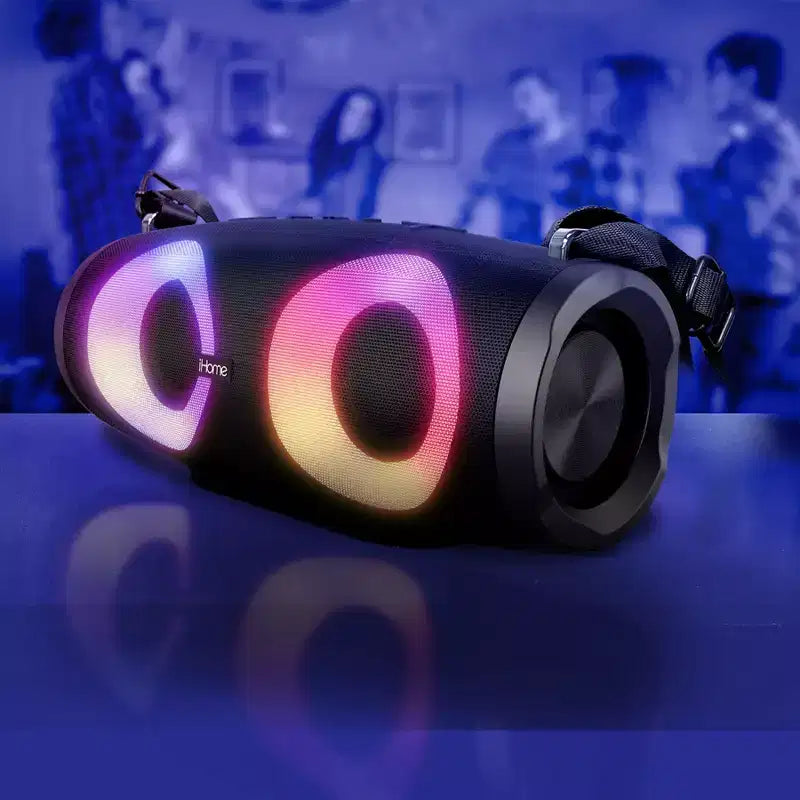 iHome Altoparlante Bluetooth Boombox con Radio FM e Luci da Festa - Nero (iBT915B)