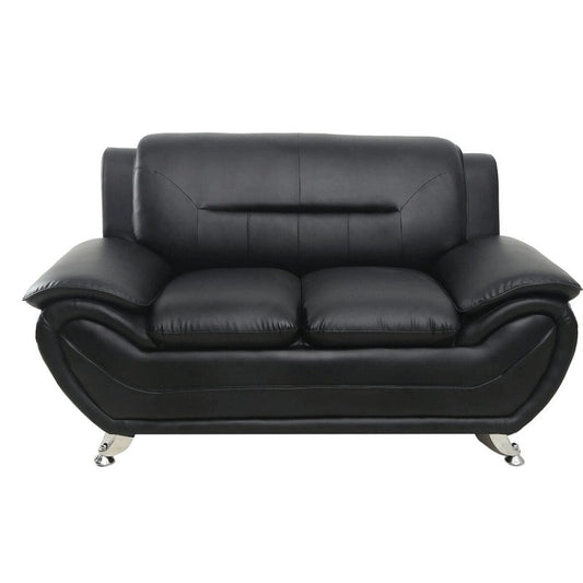 Michael Segura Bonded Leather Upholstered Loveseat