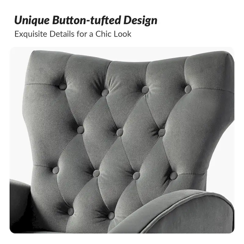 Abadiana Accent Tufted Chair with Metal Base by HULALA HOME