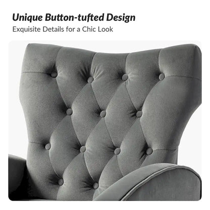 Abadiana Accent Tufted Chair with Metal Base by HULALA HOME