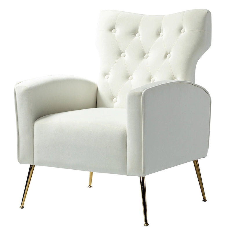 Abadiana Accent Tufted Chair with Metal Base by HULALA HOME