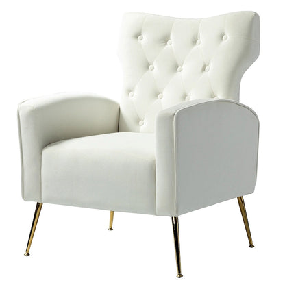 Abadiana Accent Tufted Chair with Metal Base by HULALA HOME