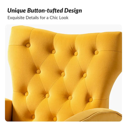 Abadiana Accent Tufted Chair with Metal Base by HULALA HOME