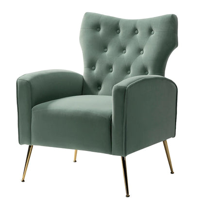 Abadiana Accent Tufted Chair with Metal Base by HULALA HOME