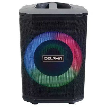 Dolphin Audio Tilt 880 Rechargeable 8-In. Portable Bluetooth Party Speaker with Tilt Function, LED Light Ring, Wireless Microphone, and Remot...